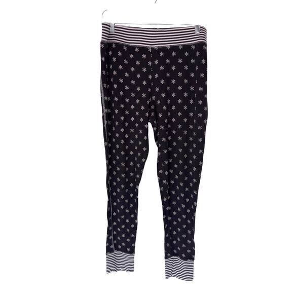 Victoria's‎ Secret Pajamas Black White Snowflake Winter Thermal Lounge Large - Picture 6 of 15